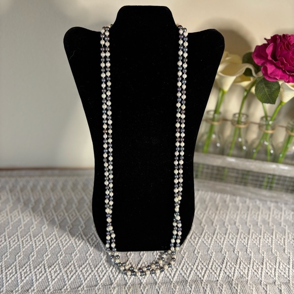 Genuine Natural 6-7mm Multi-color Freshwater Pearl Necklace 72 Circumference. - Picture 1 of 6